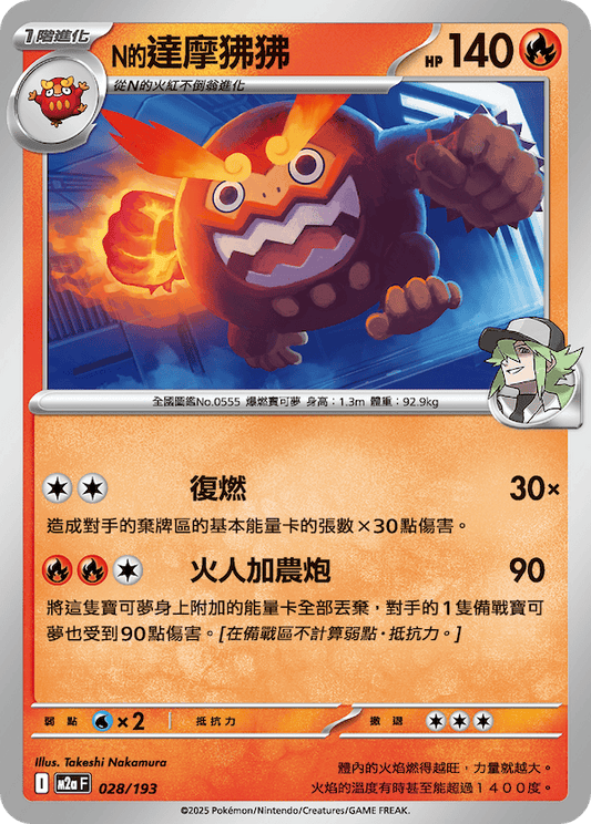 M2a 027,028/193 N的達摩狒狒 (連底)