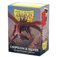 Dragon Shield 100 - Dual Matte - Crimson & Silver - AT-15072