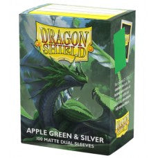Dragon Shield 100 - Dual Matte - Apple Green & Silver - AT-15073