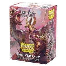 Dragon Shield 100 - Standard Deck Protector Sleeves - Dual Matte Art - Special Edition - Red/Gold - AT-15065