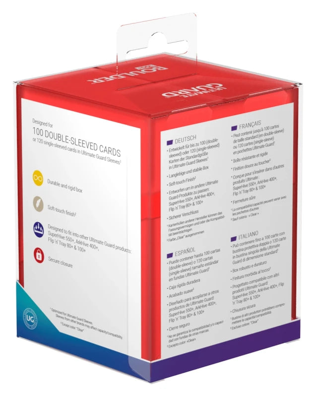 Ultimate Guard 100+ Boulder Standard Size Deck Case - Ruby - UGD010693
