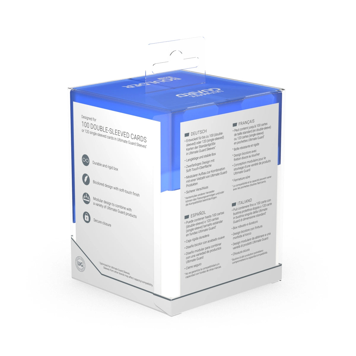 Ultimate Guard 100+ Boulder Standard Size Deck Case - SYNERGY Blue & White - UGD011332