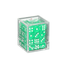 DICESKI - Translucent - 12mm D6 Green (36 Dice)