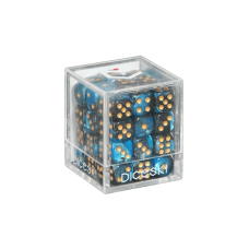 DICESKI - Gemini - 12mm D6 Mightblue & Black (36 Dice)