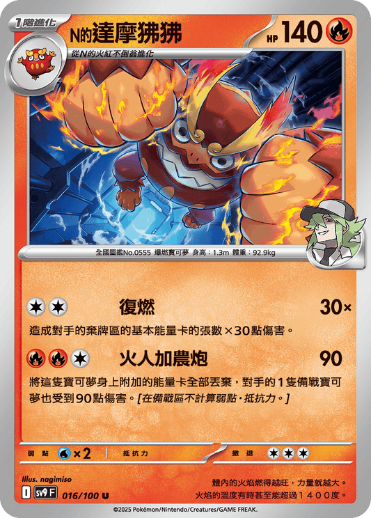 SV9 016/100 N的達摩狒狒 U SET